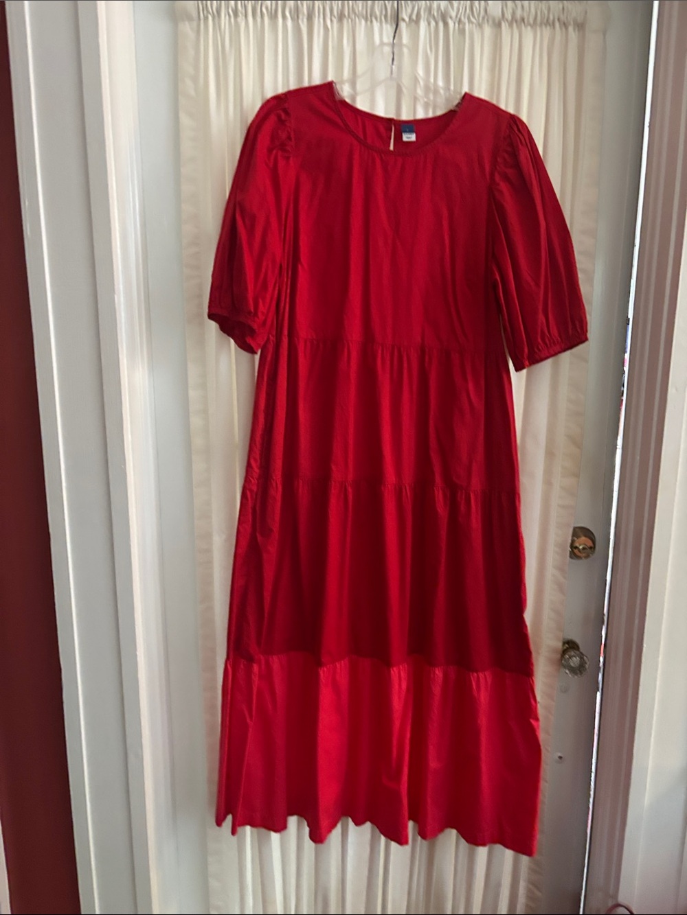 Old Navy Bright Red Casual Tiered Dress